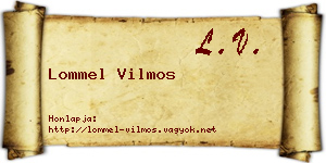 Lommel Vilmos névjegykártya
